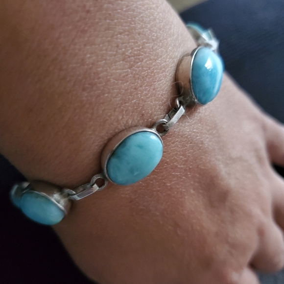 Sterling Silver Larimar bracelet - Picture 2 of 6